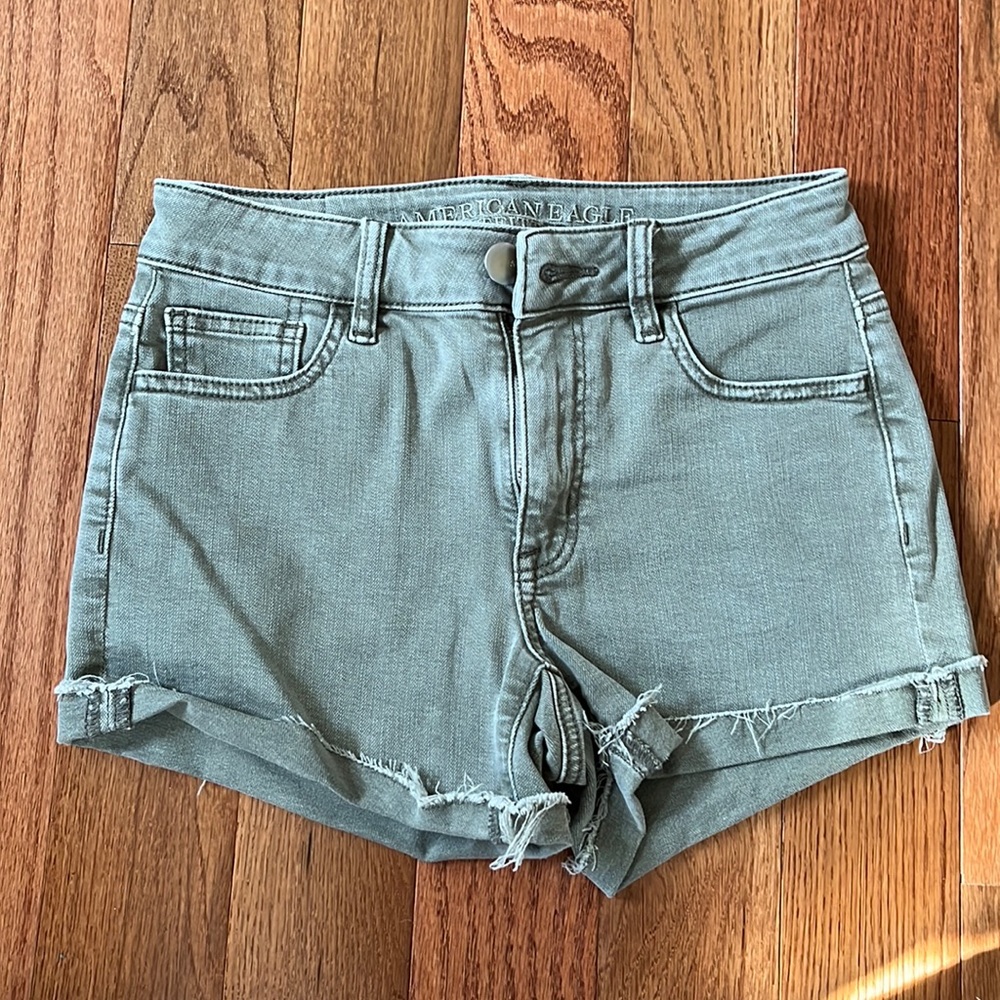AEO Olive Green Jean Shorts